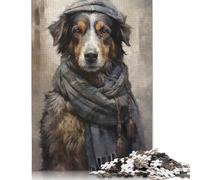 Rompecabezas Cuadrado de 500 Piezas con el Retrato de un Perro Callejero para Adultos, Rompecabezas de Madera, Juguete, decoración de Pared, 500 Piezas (52x38cm)