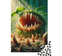 Rompecabezas Cuadrado de 500 Piezas con Forma de Monstruo Boca Grande para Adultos y Rompecabezas de Madera, Juguetes educativos de Aprendizaje, Juegos Familiares, 500 Piezas (52x38cm)