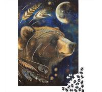 Rompecabezas Cuadrado de 500 Piezas con Forma de Oso de Arte para Adultos, Rompecabezas de Madera, Juego Educativo para niños, 500 Piezas (52x38cm)