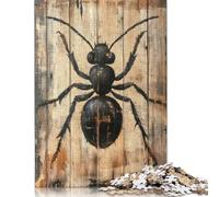 Rompecabezas Cuadrado de 500 Piezas con Hormigas pintadas sobre Panel de Madera para Adultos, Juego Educativo de Madera para niños (500 Piezas, 52 x 38 cm).