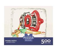 Rompecabezas Cuadrado de 500 Piezas con Ilustraciones de Chicas Pin-up Vintage para Adultos y Rompecabezas de Madera (52 x 38 cm)