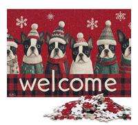 Rompecabezas Cuadrado de 500 Piezas de Cachorros de Winter Wonderland para Adultos, Rompecabezas de Madera, Juego Educativo para niños, 500 Piezas (52 x 38 cm)