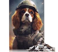 Rompecabezas Cuadrado de 500 Piezas de Cavalier King Charles Spaniel para Adultos, Rompecabezas de Madera, Juguete para decoración de Pared, 52 x 38 cm
