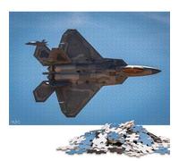 Rompecabezas Cuadrado de 500 Piezas de la Fuerza Aérea F22 de Guerra para Adultos y Rompecabezas de Madera, Juego Educativo, Juguete de desafío, 500 Piezas (52x38cm)