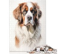 Rompecabezas Cuadrado de 500 Piezas de San Bernardo para Adultos, Rompecabezas de Madera, Juegos de desafío únicos, 500 Piezas (52 x 38 cm)