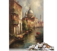 Rompecabezas Cuadrado de 500 Piezas de Venecia, Italia, Ciudad del Agua, para Adultos y Rompecabezas de Madera, Juego Educativo, Juguete de desafío, 500 Piezas (52 x 38 cm)