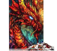 Rompecabezas Cuadrado de 500 Piezas Dragon Enigmas Gaze para Adultos, Rompecabezas de Madera, Juegos de desafío únicos, 500 Piezas (52 x 38 cm)