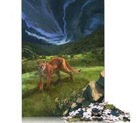 Rompecabezas Cuadrado de 500 Piezas Se Acerca una tormenta para Adultos y Rompecabezas de Madera (52 x 38 cm)