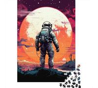 Rompecabezas Cuadrado de Astronauta de 1000 Piezas para Adultos. Rompecabezas de Madera para decoración del hogar. Medidas: 38 x 26 cm.