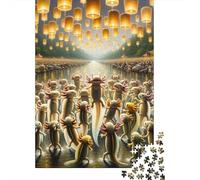 Rompecabezas Cuadrado de Madera de 1000 Piezas con diseño de ajolote fantástico para Adultos. Juegos de desafío únicos. 1000 Piezas (75x50cm)