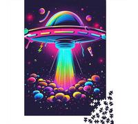 Rompecabezas Cuadrado de Madera de 500 Piezas con Forma de OVNI para Adultos. Juegos de desafío únicos. 500 Piezas (52 x 38 cm).