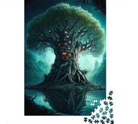 Rompecabezas Cuadrado de Madera de 500 Piezas del Reino Mágico y Fantástico para Adultos. Juegos de desafío únicos. 500 Piezas (52 x 38 cm).