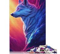 Rompecabezas cuadrado lobo celeste 500 piezas para adultos y rompecabezas de madera, 500 piezas (52 x 38 cm)