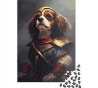 Rompecabezas Cuadrado Vikingo de 1000 Piezas con diseño de Perro Cavalier para Adultos y Rompecabezas de Madera, Juguetes educativos de Aprendizaje, Juegos Familiares, 1000 Piezas (75x50cm)