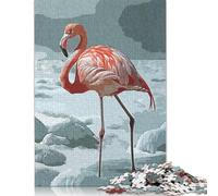 Rompecabezas Cuadrado Vintage de flamencos de 500 Piezas para Adultos y Rompecabezas de Madera para decoración del hogar (52 x 38 cm)