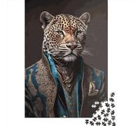 Rompecabezas Cuadrados creativos con Retratos de Jaguar para Adultos, 1000 Piezas. Rompecabezas de Papel, Juegos de desafío únicos. 38 x 26 cm.