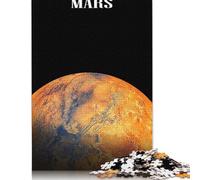 Rompecabezas Cuadrados creativos de 500 Piezas del Planeta Marte para Adultos, Rompecabezas de Madera para aliviar el estrés y Regalos navideños únicos (500 Piezas, 52 x 38 cm).