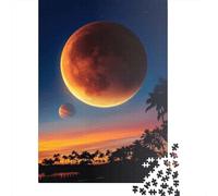 Rompecabezas Cuadrados creativos de 500 Piezas Luna de Sangre para Adultos y Juguetes educativos de Madera 500 Piezas (52x38cm)