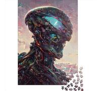 Rompecabezas Cuadrados creativos de alienígenas de 500 Piezas para Adultos y Rompecabezas de Madera, Juego desafiante de 500 Piezas (52x38cm)