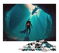 Rompecabezas Cuadrados creativos de superhéroes de 1000 Piezas para Adultos y Rompecabezas de Madera, Juego desafiante de 1000 Piezas (75x50cm)