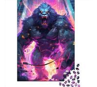 Rompecabezas Cuadrados creativos Gorilla Ultimate Power de 1000 Piezas para Adultos, Rompecabezas de Madera, Juegos de desafío únicos de 1000 Piezas (75x50cm)