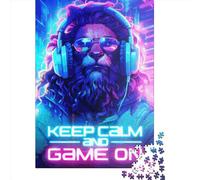 Rompecabezas Cuadrados creativos Lion Gaming de 1000 Piezas para Adultos y Rompecabezas de Madera, Juego desafiante de 1000 Piezas (75x50cm)