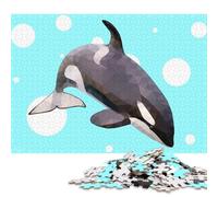 Rompecabezas Cuadrados creativos Orca Lee Jani de 1000 Piezas para Adultos y Rompecabezas de Madera, Juego desafiante de 1000 Piezas (75x50cm)