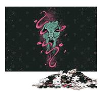 Rompecabezas Cuadrados de 1000 Piezas con Forma de Calavera de Ballena para Adultos y Rompecabezas de Madera para Actividades Familiares 1000 Piezas (75x50cm)