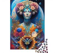 Rompecabezas Cuadrados de 500 Piezas con Hermosos Retratos de Extraterrestres para Adultos, Rompecabezas de Madera, Juguete, decoración de Pared, 500 Piezas (52x38cm)