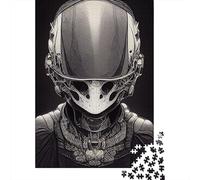 Rompecabezas Cuadrados de 500 Piezas con temática alienígena ciberpunk para Adultos y Rompecabezas de Madera para Toda la Familia (52x38cm)