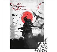 Rompecabezas Cuadrados de 500 Piezas de Guerreros samuráis para Adultos y Rompecabezas de Madera para Actividades Familiares 500 Piezas (52x38cm)