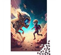 Rompecabezas Cuadrados de Monstruos alienígenas de 500 Piezas para Adultos, Rompecabezas de Madera, Juguetes de Entretenimiento Familiar, 500 Piezas (52x38cm)