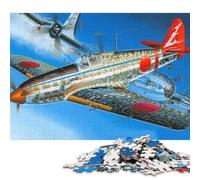 Rompecabezas Cuadrados Kawasaki Ki61 Tony de 500 Piezas para Adultos y niños, Rompecabezas de Madera, 500 Piezas (52x38cm)