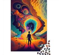 Rompecabezas Cuadrados psicodélicos creativos de 1000 Piezas para Adultos y Rompecabezas de Madera, Juego desafiante de 1000 Piezas (75x50cm)