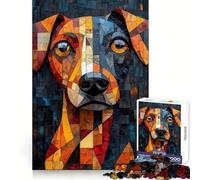 Rompecabezas cubista con Retrato de Perro para Adolescentes, 1000 Piezas, estimulación Cerebral, relajación acogedora, Corte Premium, (50x75cm)