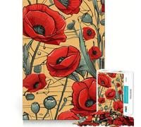 Rompecabezas cubista de Semillas de Amapola roja para Adultos, 1000 Piezas, Juguete de lógica Fina, Divertido y Relajante, con Bordes limpios, Regalo Original (38x52cm)