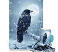 Rompecabezas Cuervo a la luz de la Luna Invernal para Adultos, 1000 Piezas, para estimular la Memoria, Juego en Grupo, patrón de Montaje, Sorpresa navideña (50x75cm)