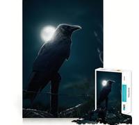 Rompecabezas Cuervo a la luz de la Luna para Adultos, 1000 Piezas, Juego Inteligente, Divertido y Relajante, Ideal para armar, Regalo preciado (38x26cm)