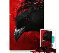 Rompecabezas Cuervo de Ojos Rojos para Adolescentes, 1000 Piezas, Juguete para desarrollar la Capacidad de razonamiento, Juego Relajante, Corte preciso, (38x52cm)