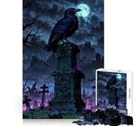 Rompecabezas Cuervo en la Tumba de 1000 Piezas para Adolescentes Ideal para ejercitar la Memoria,Relajarse y Disfrutar del Tiempo Libre Bordes limpios Un Bonito Regalo (50x75cm)