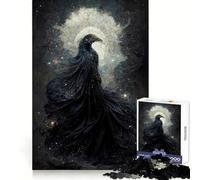 Rompecabezas Cuervo Espíritu Celestial de 1000 Piezas para Adultos Juguete para ejercitar la Mente Imagen Suave y Relajante para armar Un Regalo Encantador (38x26cm)