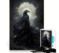 Rompecabezas Cuervo Espíritu Celestial de 1000 Piezas para Adultos Juguete para ejercitar la Mente Imagen Suave y Relajante para armar Un Regalo Encantador (38x26cm)
