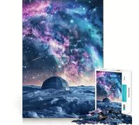 Rompecabezas Cúpula Nevada bajo Las Estrellas de 1000 Piezas para Adultos Juguete de Juego Mental, diversión Tranquila, Piezas de colección de Arte de Corte preciso (38x26cm)
