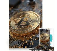 Rompecabezas de 1000 Bitcoin en Placa de Circuito Impreso Decoración de Bordes limpios Juguete Creativo para desarrollar la Habilidad Diversión fácil Regalo Ideal para Navidad (38x52cm)