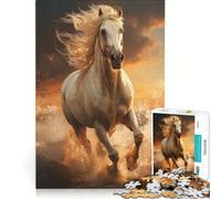 Rompecabezas de 1000 Caballos Blancos al Galope Juegos relajantes Divertido para Reducir el estrés Regalos para Amigos y Familiares 38x52cm