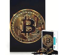 Rompecabezas de 1000 Monedas Bitcoin Crypto,decoración de Bordes limpios,Juguete Creativo,Tiempo fácil,Divertido, (38x52cm)