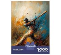 Rompecabezas De 1000 Piezas Abstract Baseball Player - Dynamic Sports Art Rompecabezas para Adultos Juego Práctico Una Obra De Arte Cumpleaños Y Navidad 38x26cm/1000pcs