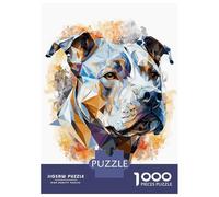 Rompecabezas De 1000 Piezas Abstract Dog Pitbull Pet Rompecabezas para Adultos Juego De Ingenio Difícil Difícil Único Cumpleaños Y Regalos 38x26cm/1000pcs