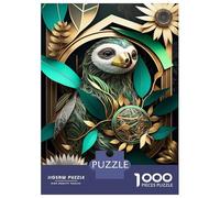 Rompecabezas De 1000 Piezas Abstract Flowers Sloth Rompecabezas para Adultos Juego Familiar Decoración Perfecta Cumpleaños Y Navidad 52x38cm/1000pcs