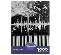 Rompecabezas De 1000 Piezas Abstract Piano Keys Black and White Rompecabezas para Adultos Juego De Ingenio Corte De Precisión Cumpleaños Y Navidad 70x50cm/1000pcs